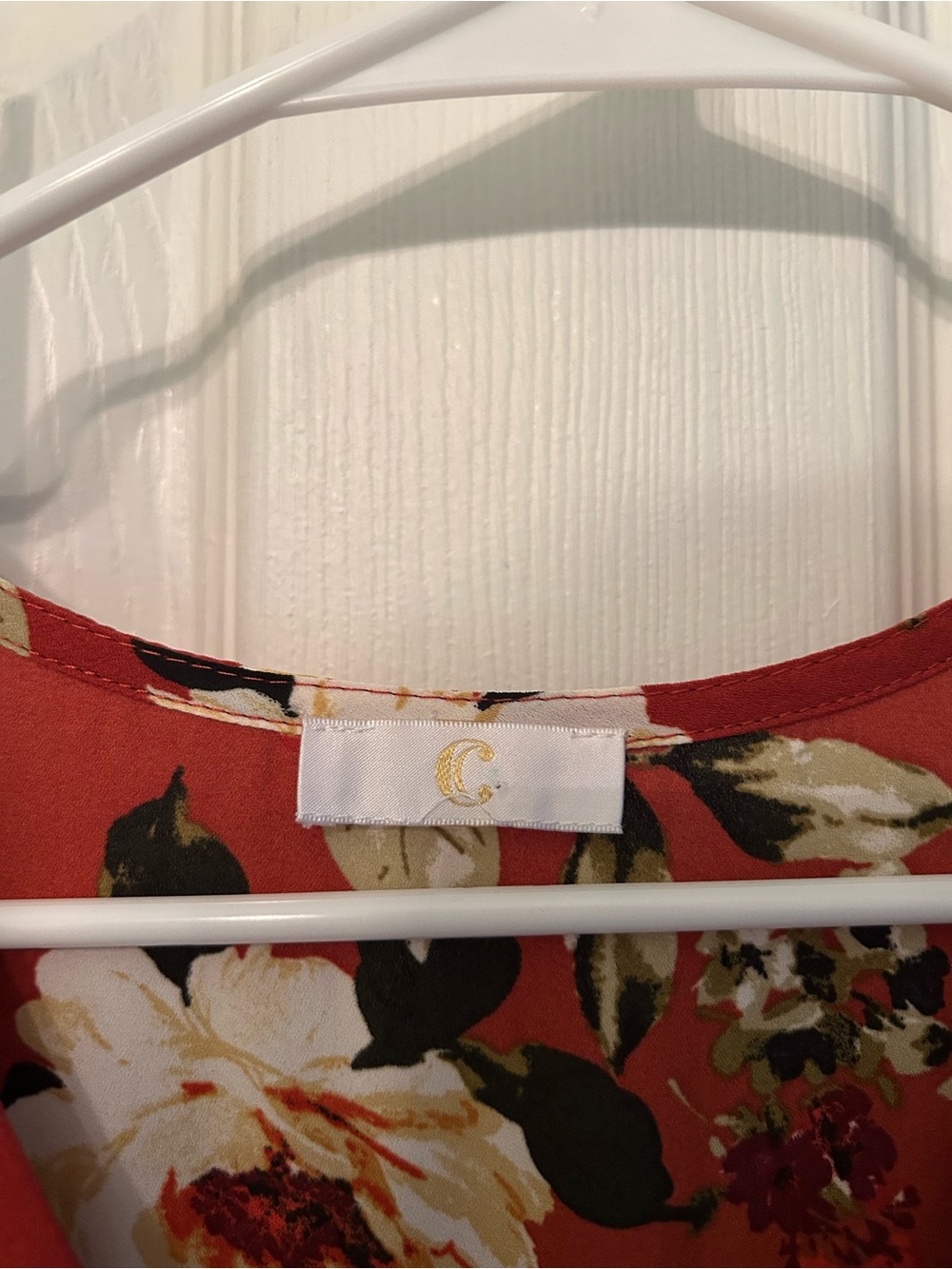 Charming Charlie Orange Floral Midi Dress Size Medium - Picture 4 of 6